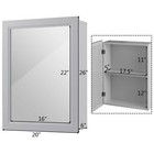 Mirrored Medicine Cabinet Wall-mounted Bathroom Storage Organizer W shelf Grey