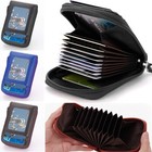 Rfid Credit Card Holder Small Leather Zipper Card Case With Id Window Xmas Gifts