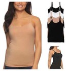 Felina Women s 4-pack Cotton Stretch Camisole Tank  Black white beige  Size S