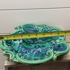 Vintage California Originals 982 Green Blue Drip Glaze Ceramic Ashtray Usa Mcm