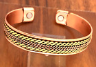 Pure Copper Magnetic Bracelet Arthritis Pain Therapy Energy Cuff Bangle Two Tone