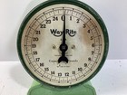Nostalgic Green Antique Circa 1920 Way Rite 25lb Capacity Merchant kitchen Scale