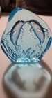 Wyland Two Dolphins Kissing Sculpture Paperweight Blue Glass  2002
