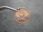 1975 Olav V Ov Norway Lion Rampant 5   re Ore Coin Vintage Charm Pendant 3 0g