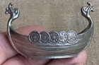 Vintage Norwegian Pewter Viking Tpb Tinn Ship Salt Cellar   Konge Heilag Olav Sp