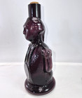 Vintage Glass Flask George Washington Amethyst Bottle 8  Tall Purple   Empty