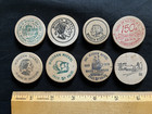 Vintage Wooden Nickels Mixed Lot Of  8 Various Years And Locations