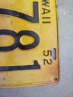 Vintage 1952 Hawaii License Plate Tag 3f 781 All Original
