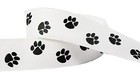 Paw Prints Ribbon For Crafts Grosgrain Ribbon For 10yd 7 8  Paw  White black