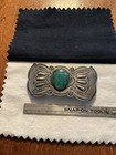 Native American Sterling Turquoise Stamped Marked Barrette Hair Clip 