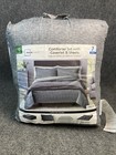 Mainstays 7 Piece Gray Queen Reversible Bed In A Bag Comforter Set W  Sheets New