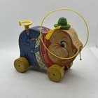 Vintage Fisher-price Pudgy Pig No  478 Wooden Pull Toy 1962 Made In The Usa Ny