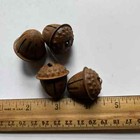 Set 5 Primitive Rusty Acorn Jingle Bells Bell Nut Shape Country Fall 1  26mm Tin