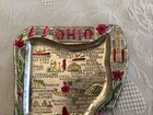 Vintage State Ohio Souvenir Painted Metal Trinket Dish Ashtray - Japan