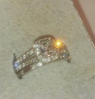 Stainless Steel Princess Cushion Halo Cz Wedding Engagement Promise Ring Set