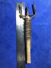 Antique Iron Fishing Eel Frog Gig Hand Forged Whale Harpoon 3 Prong With Cane