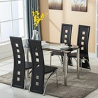5 Pcs Dining Set Metal Glass Table And 4 Chair Kitchen Breakfast Furniture Black