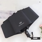 Black Compact Automatic Umbrella Windproof Folding Uv Protection Travel