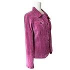 Vtg Suede Trucker Jacket Luxe Jewel Tone Berry Romantic Elevated Statement Large