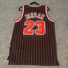 Vintage Michael Jordan Nba Jersey Mens M Black Pinstripe Bulls 23 Nike Team