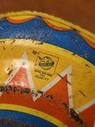 Ohio Art Vintage Tin Litho Spinning Top Toy W  Blue Wood Handle Usa