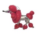Pink Silver Sparkly Puff Poodle Dog Christmas Ornament Animal Pet Lover Gift