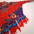 Wester Wear  Red Cotton Beaded Fringe Bandana
