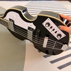 Bb2 Violin Style Electric Bass Guitar Black 4 String Hollow Body Set In