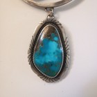 Vintage Navajo Sterling Silver Turquoise Pendant