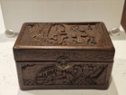 Vintage Chinese Hand Carved Camphor Wood Chest  1900-1940  12w X 7 t X 7 d