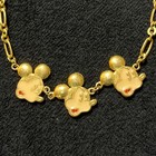 Vintage Disney Mickey Mouse Face Bracelet Gold Tone 3 Motif   walt Disney Prod