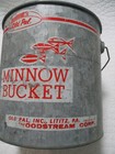Vintage Old Pal Floating Galvanized Minnow Bucket 10 Qt  Woodstream Corp 