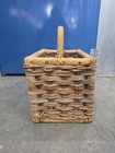 Wicker Basket Vintage Medium To Large Deep Square Rectangular Heavy Duty Stron 