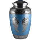 Angel Wings Beautiful Large Blue Adult Cremation Urn For Human Ashes