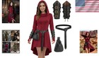Authentic Medieval Hooded Dress For Women  Elegant Renaissance Cosplay Outfit