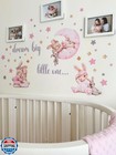 Pink Bunny Nursery Wall Decals-baby Girl Room Rabbit Wall Decor  Animal Stick