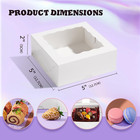 50pcs Small Bakery Boxes 5x5x2 Inches White Candy Cookie Boxes With Window Treat