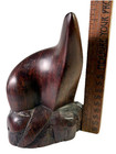 Hand Carved Wooden Abstract Seal Walrus Bear Dark Hardwood Sculpture Vtg 7 5 