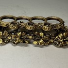 Beautiful Vintage Ornate Flower Gold Metal Tube Lipstick   Liner Holder