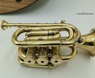 Golden Finished Pocket Trumpet Bugle Flugel Horn Brass Decorative Mouthpiece