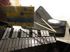 Student Xylophone Bell Kit With Stand Practice Pad Sticks Mallets Case Book