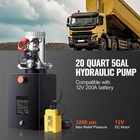 Hydraulic Pump 20 Quart 5 Gal Single Acting Dump Trailer Pump Power Unit Dc 12v
