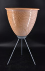 Vtg Mcm 50s Pink Gold Fiberglass Bullet Planter Tripod Atomic Mid Century 22 