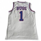 Bugs Bunny Tune Squad Basketball Jersey White Embroidered Space Jam Size Medium