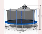 14ft Trampoline With Safety Enclosure Net Spring Pad Ladder Basketball Hoop