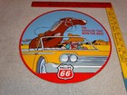 Vintage Phillips 66 Man   Horse In Car 11 3 4  Porcelain Metal Gasoline Oil Sign