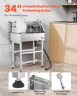 Vevor 34  Pet Dog Grooming Bath Tub Stainless Steel With Faucet