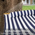 Large 2-person Quilted Outdoor Hammock - Blue white Stripe By Sunnydaze