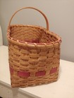 Vintage Handmade Primitive Single Splint Handled Woven Gathering Basket American