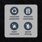 Black Polyester Non-slip Bathroom Rug Mat 20x22 Inch Contour Toilet Lid Cover